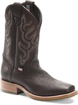 Chocolate Elk Double H Boot Mens 11 Inch Wide Square Toe Roper